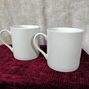 Set of 2 Pier 1 Imports White Porcelain Coffee Mugs New Essential Classic